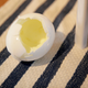 Hard-boiled egg white completely separated from the yolk